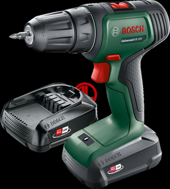 Bosch Akülü Vidalama Matkabı UniversalDrill 18 (2 x 1,5 Ah Akü) - 06039D4002