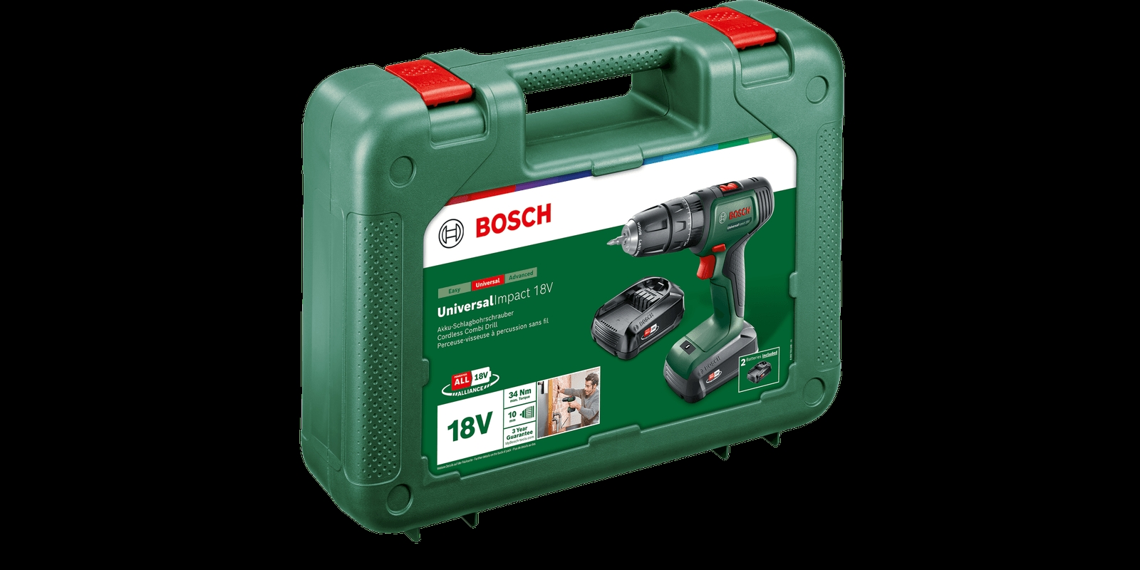 Bosch Akülü Darbeli Vidalama Matkabı UniversalImpact 18V (2 x 1,5 Ah Akü) - 06039D4102