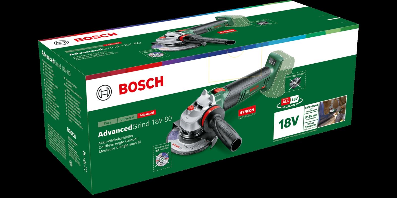 Bosch Akülü Avuç Taşlama Makinesi AdvancedGrind 18V-80 (Aküsüz) (125 mm) - 06033E5100