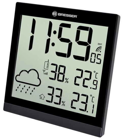 Bresser TemeoTrend JC LCD RC Weather Station (Wall clock), black