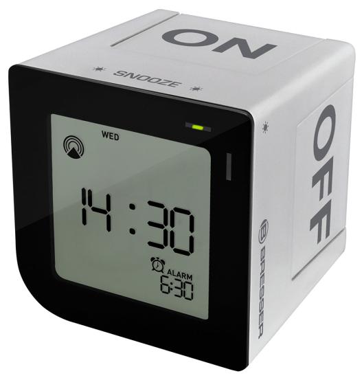 Bresser FlipMe Tabletop Alarm Clock, silver