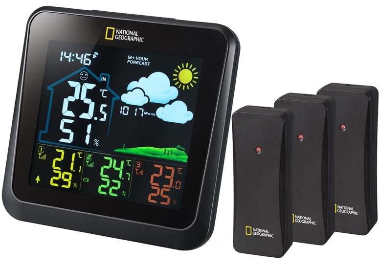 Bresser National Geographic VA Weather Station with Color Display and 3 Sensors