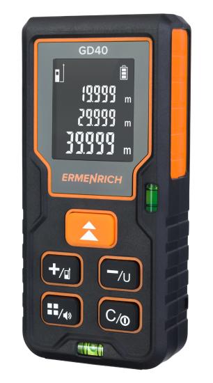 Ermenrich Reel PLUS GD40 Lazer Metre, siyah