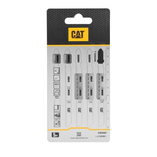 CAT DA06004 5 Parça Profesyonel Ahşap Ters Çapaksız Temiz Kesim Dekupaj Testere Bıçağı, Ucu