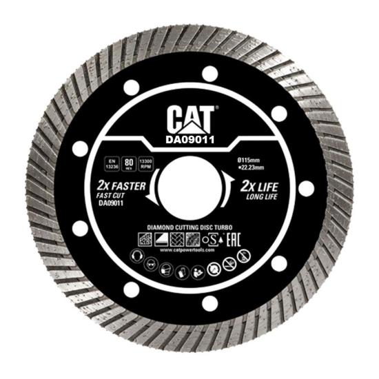 CAT DA09011 115mm Profesyonel Beton, Tuğla, Parke Taşı Elmas Kesme Diski (Turbo Kanallı Kenar)