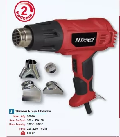 Nttools K-3002 2000W 2 Kademeli Sıcak Hava Tabancası