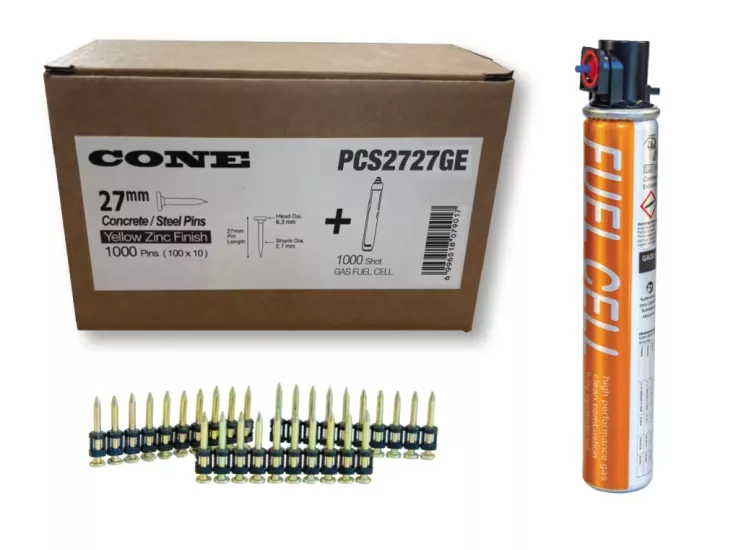 Cone PCS2727GE 2.7x27mm 1000Ad. Tabanca Çivisi + Gaz Kartuş