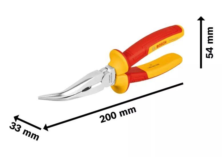 Bosch 1 600 A02 NE4 40° 200mm İzoleli Eğri Kargaburun VDE
