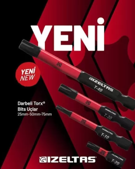 İzeltaş 14000 005891 75mm T30 Darbeli Torx Bits Uç (10’lu)