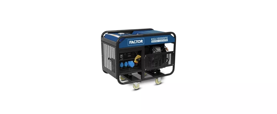 Factor KGL15000FE 13.75kVa Benzinli İpli - Marşlı Monofaze Jeneratör