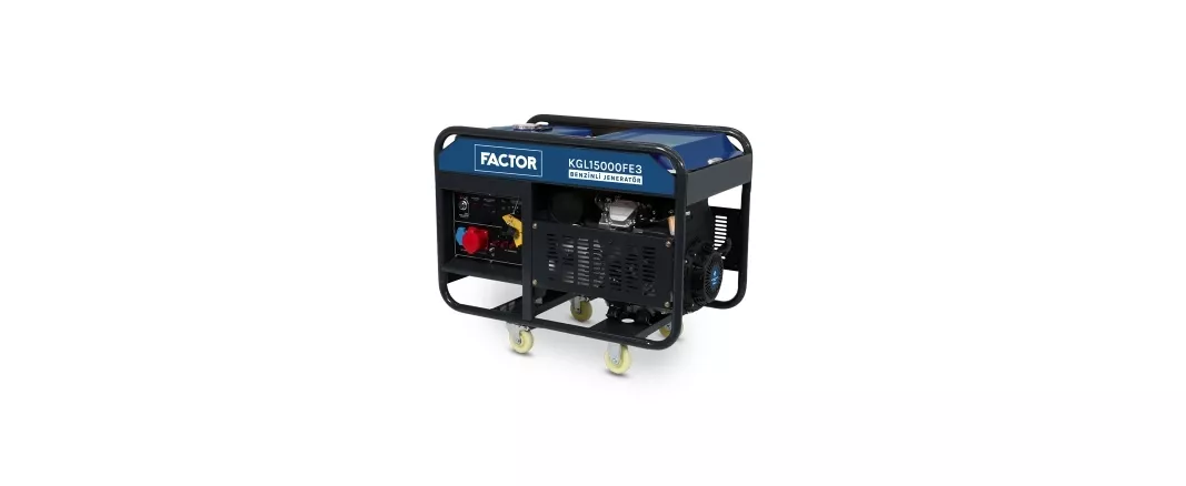 Factor KGL15000FE3 13.75kVa Benzinli İpli - Marşlı Trifaze Jeneratör