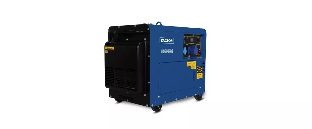 Factor KDK7500SC 6.9kVa Dizel Kabinli Marşlı Monofaze Jeneratör
