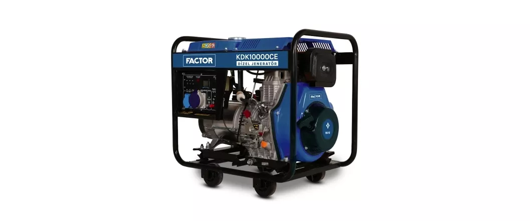 Factor KDK10000CE 9.4kVa Dizel İpli - Marşlı Monofaze Jeneratör