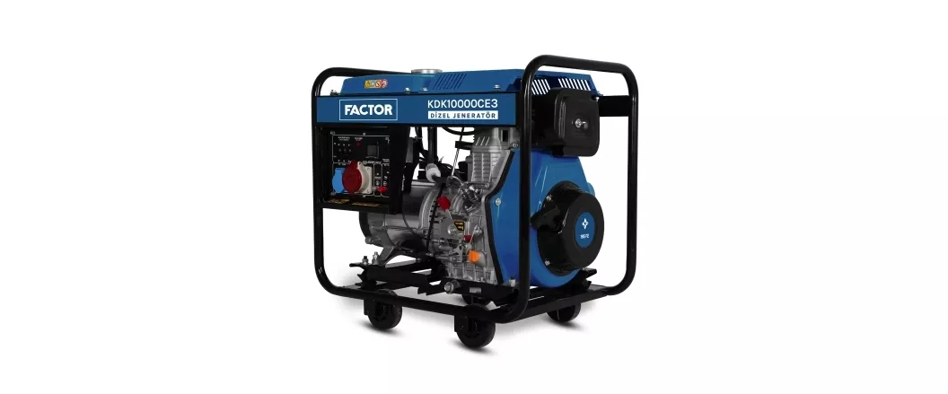 Factor KDK10000CE3 9.4kVa Dizel İpli - Marşlı Trifaze Jeneratör