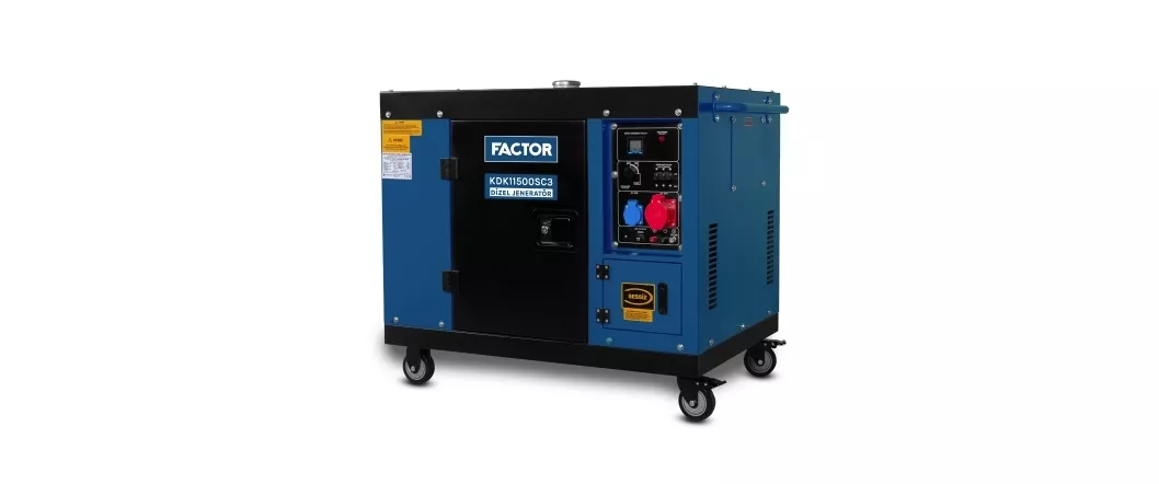 Factor KDK11500SC3 11.0kVa Dizel Kabinli Marşlı Trifaze Jeneratör