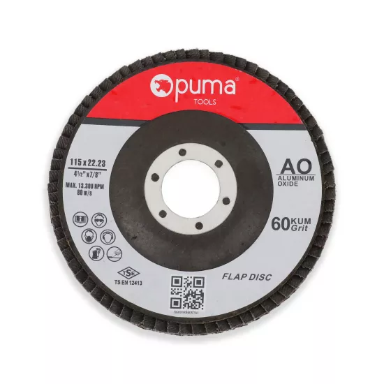 Rayno PUMA1152260A 115mm Alüminyum Oksit 60 Kum Flap Disk (20’li)