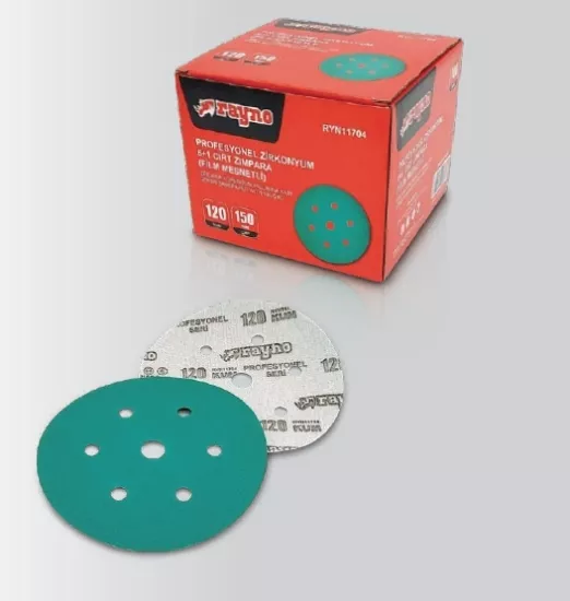 Rayno RYN11709 400 Kum 150mm Profesyonel 6+1 Delikli Cırt Zımpara (100’lü)