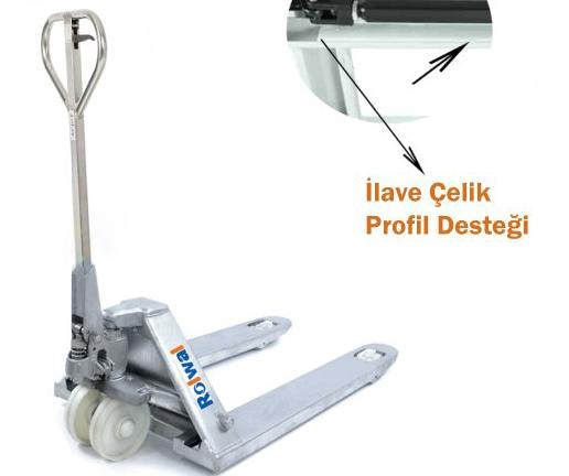 Rolwal FR-TR-25-G 2.5 Ton Paslanmaz Transpalet