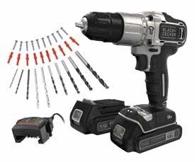 Black+Decker BDCHD18SC2K 18V 1.5AH Çift Akülü Darbeli Matkap