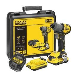 Stanley SFMCF830D2K 18V FATMAX® V20 Kömürsüz Darbeli Tornavida 2x2.0Ah