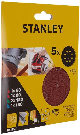 Stanley STA32047 60, 80, 120, 180 Kum 125mm Zımpara