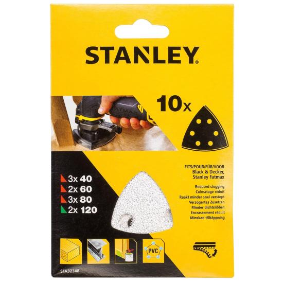 Stanley STA32348 10’lu (40Gx3,60Gx2,80Gx3,12 Ğ0Gx2) Zımpara Seti