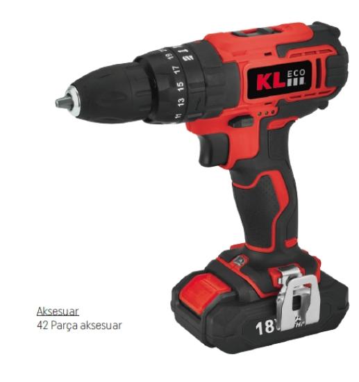 Kleco KE18DM-15 18V Şarjlı Darbeli Matkap