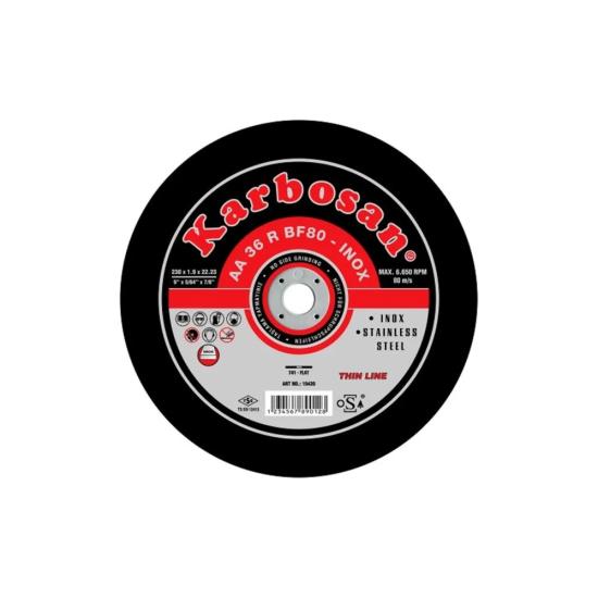 Karbosan 910430 230x1.9x22.23 İnce Kesme Diski 25’li Kutu (İnox)