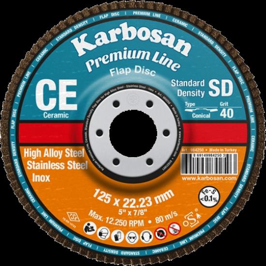 Karbosan 984265 80 Kum 125x22.23 CE Premium Line Flap Disk 10’lu