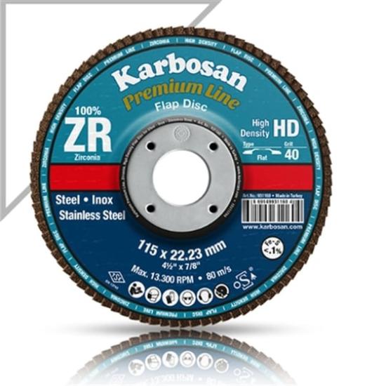 Karbosan 984010 40 Kum 180x22.23 ZR Premium Line Flap Disk 10’lu