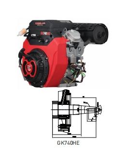 Kama GK740GHE 22Hp Benzinli İpli-Marşlı Motor Konik
