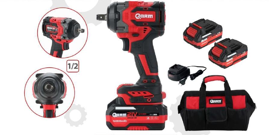 Arm RB-809S 1/2’’ 21V Akülü Somun Sökme ve Vidalama 850Nm 2x4.0Ah