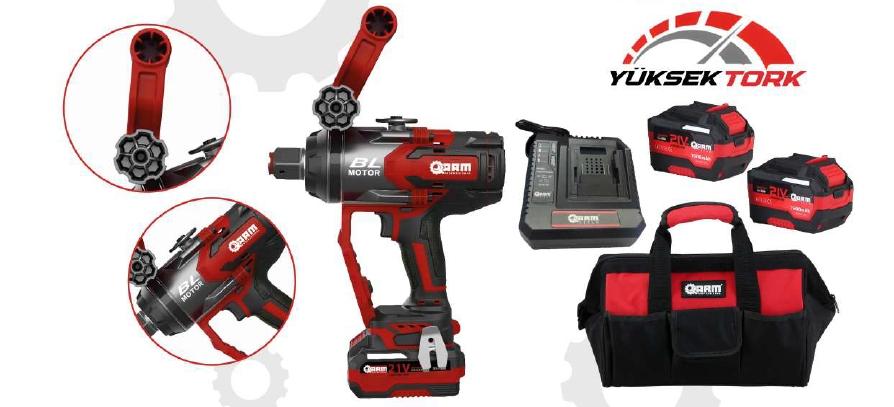 Arm RB-827 1’’ 21V Akülü Somun Sökme ve Vidalama 3000Nm 2x7.5Ah