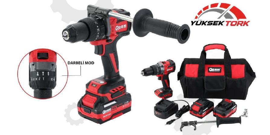 Arm RB-DB2118 13mm 21V Akülü Vidalama 180Nm 2x4.0Ah
