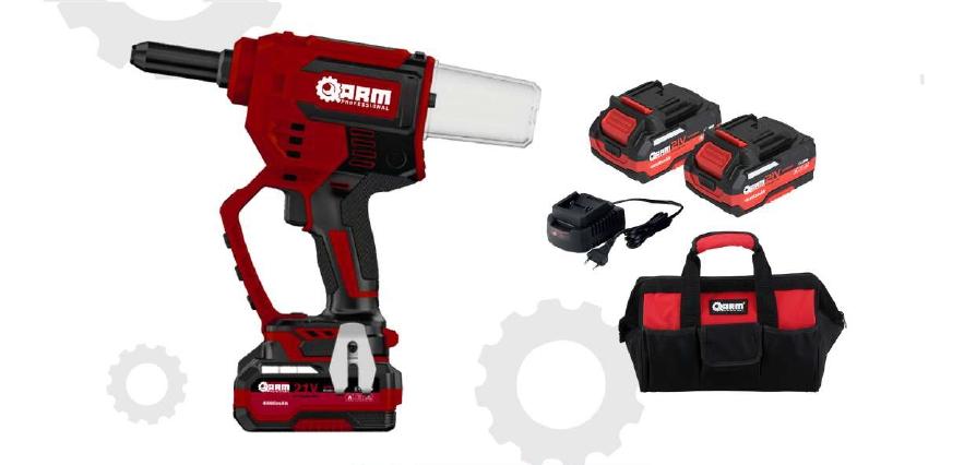 Arm RB-LM-64 6.4mm 21V Akülü Pop Perçin 2x4.0Ah