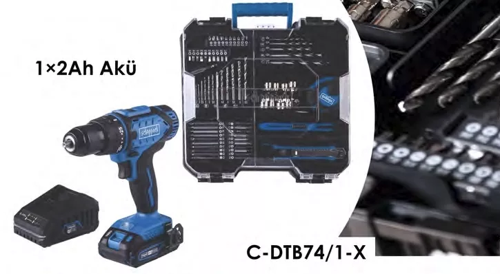 Scheppach C-DTB74/1-X Akülü Delme Vidalama 2.0Ah