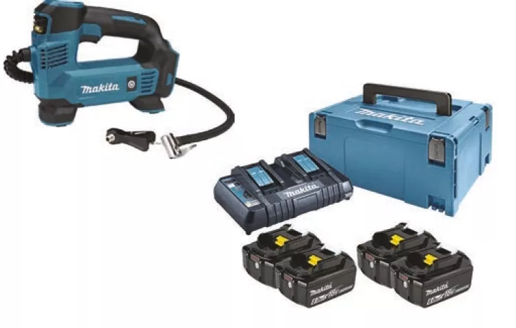 Makita MKP3PG184 4x BL1860B Akü + DC18RD Şarj Cihazı + DMP180Z Lastik Şişirme Set