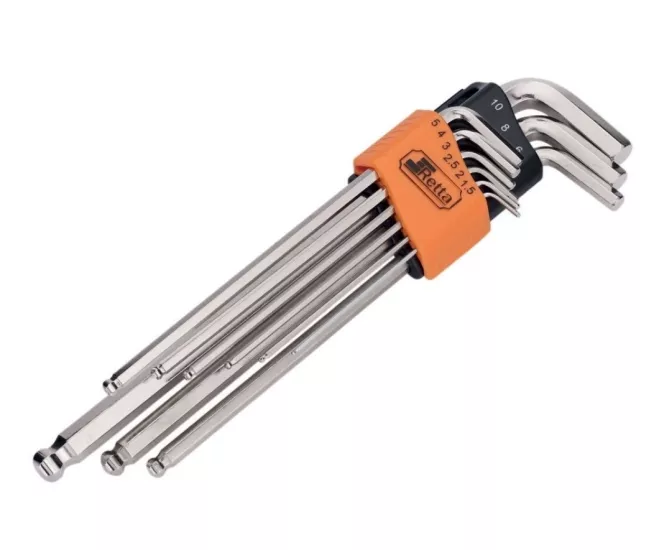 Retta RAT5009 9 Parça Uzun Topbaşlı Allen Anahtar Takımı