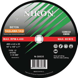 Nikon N38035 Beton Flex Taşlama Taşı 400x4.0x25 5’li