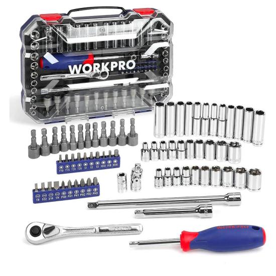 WORKPRO WP202522 1/4’’ Metrik/İnç 70 Parça Cr-V Profesyonel Lokma Takımı