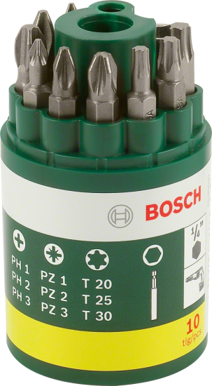Bosch 10 Parça Vidalama Ucu Seti (PH+PZ+T)