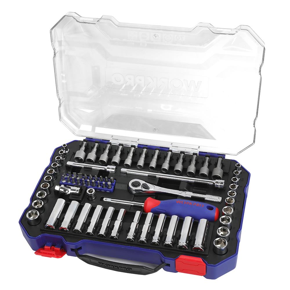 WORKPRO WP202522 1/4’’ Metrik/İnç 70 Parça Cr-V Profesyonel Lokma Takımı