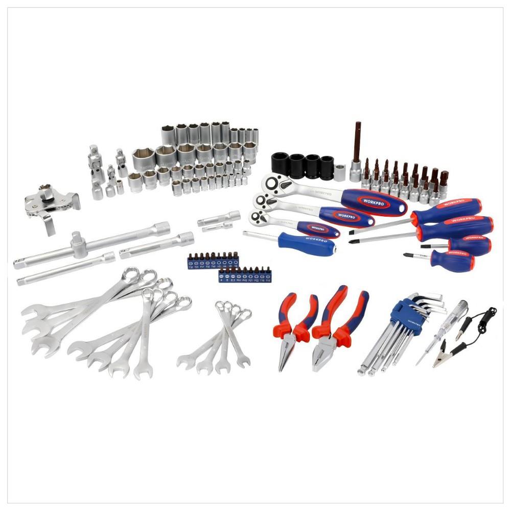 WORKPRO WP202533 1/4’’ 3/8’’ 1/2’’ 123 Parça Cr-V Metrik Ağır Hizmet Lokma ve Kombine Anahtar Takımı