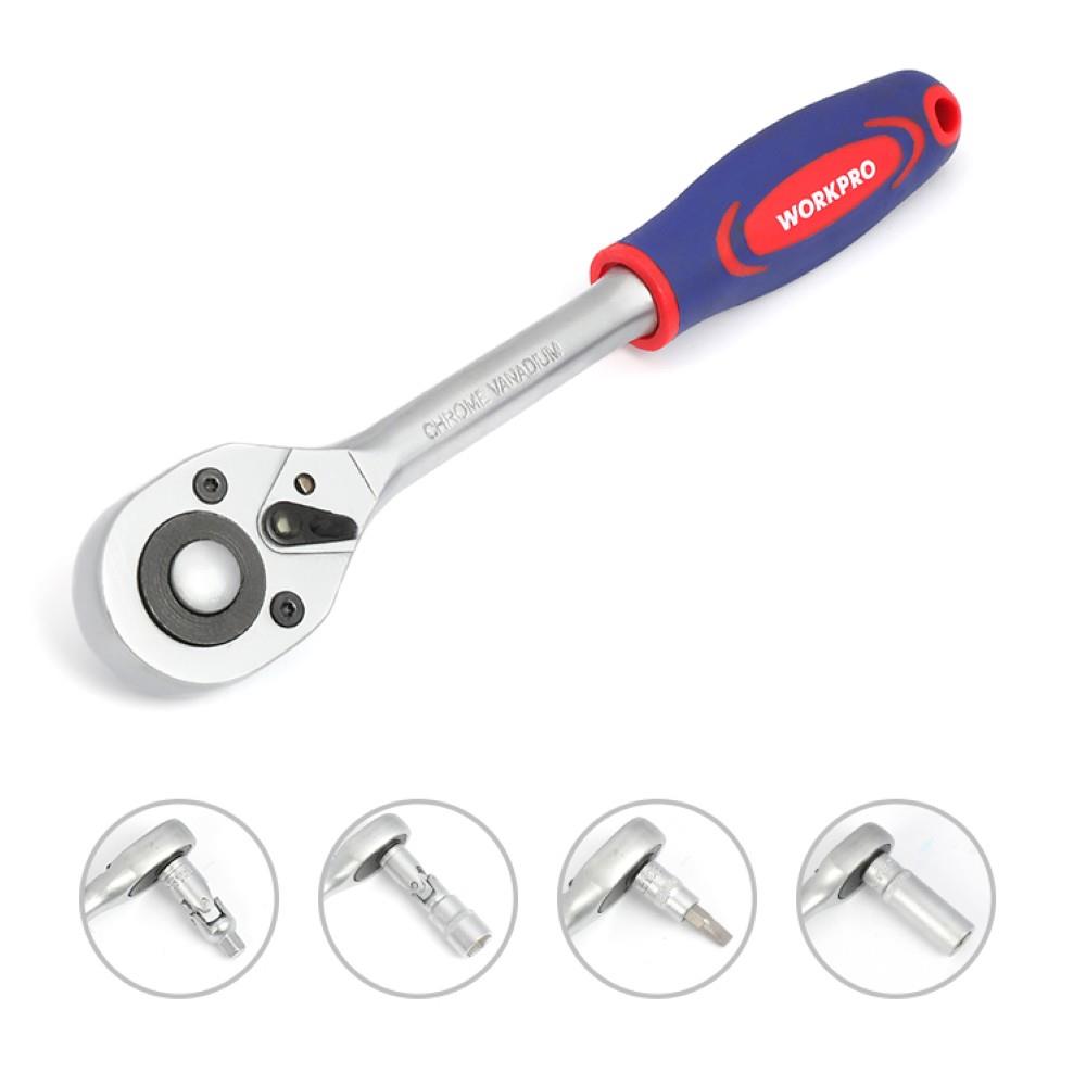 WORKPRO WP202535 1/4’’ 1/2’’ 108 Parça Cr-V Metrik Profesyonel Lokma Takımı