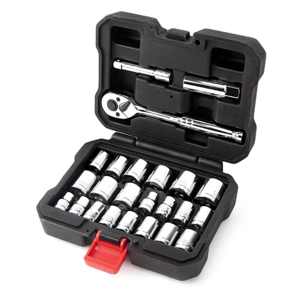 WORKPRO WP202541 3/8’’ CR-V 24 Parça Metrik/İnç Ağır Hizmet Lokma Takımı