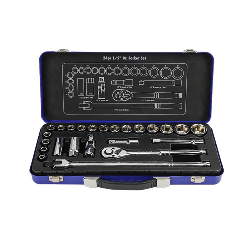 WORKPRO WP202564 1/2’’ Cr-V 24 Parça Metrik Ağır Hizmet Lokma Takımı