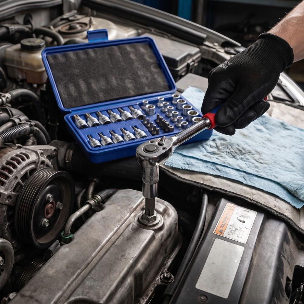 WORKPRO WP202595 3/8’’ CR-V 34 Parça Ağır Hizmet Torx Lokma Takımı (E/T Serisi)