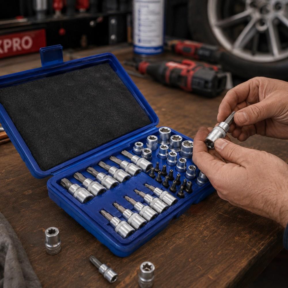 WORKPRO WP202595 3/8’’ CR-V 34 Parça Ağır Hizmet Torx Lokma Takımı (E/T Serisi)