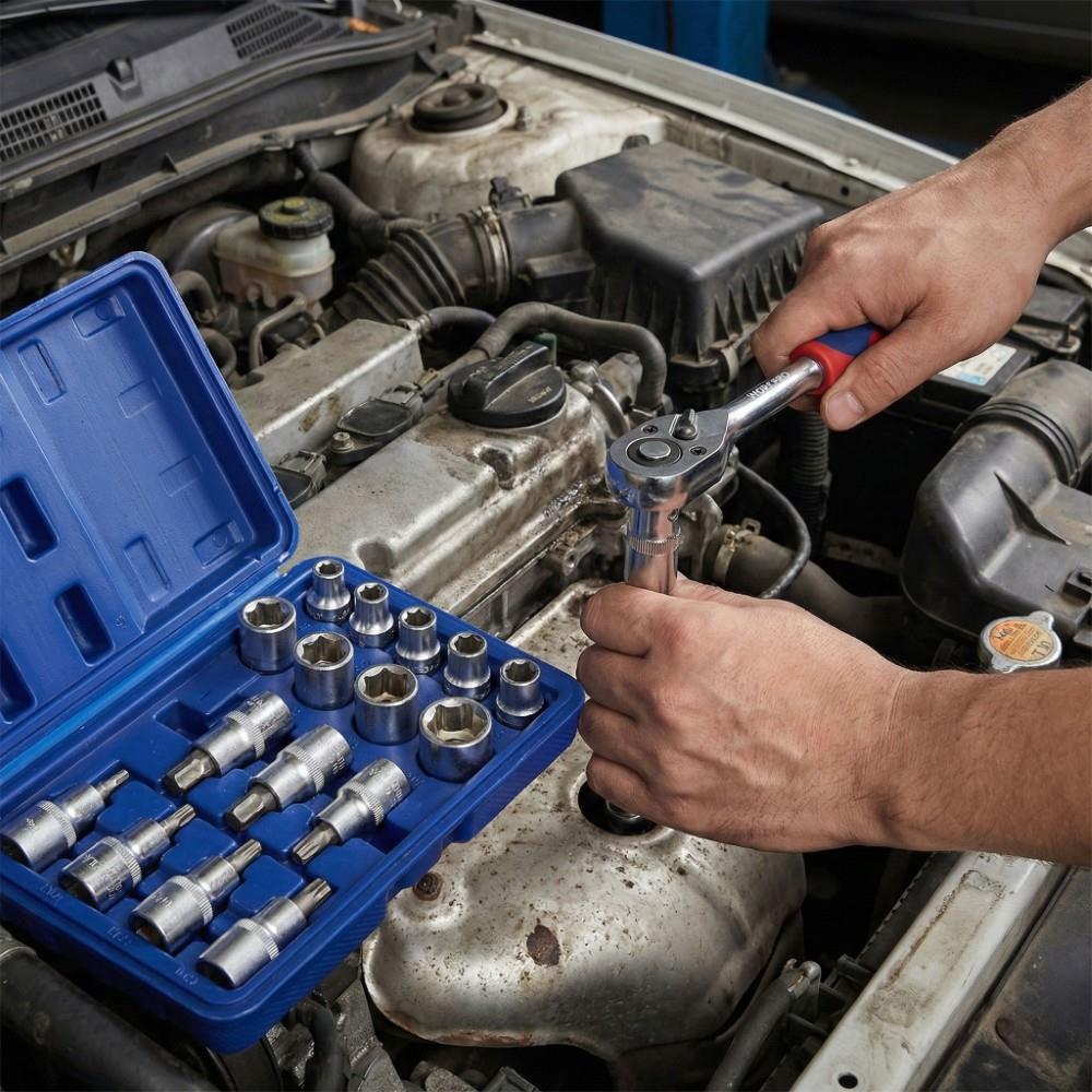 WORKPRO WP202596 1/2’’ CR-V 16 Parça Ağır Hizmet Torx Lokma Soketi / Ucu