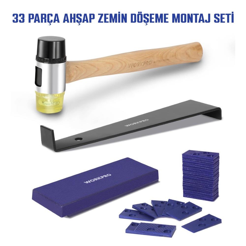 WORKPRO WP204302 33 Parça Laminant/Parke Ahşap Zemin Döşeme Montaj Seti
